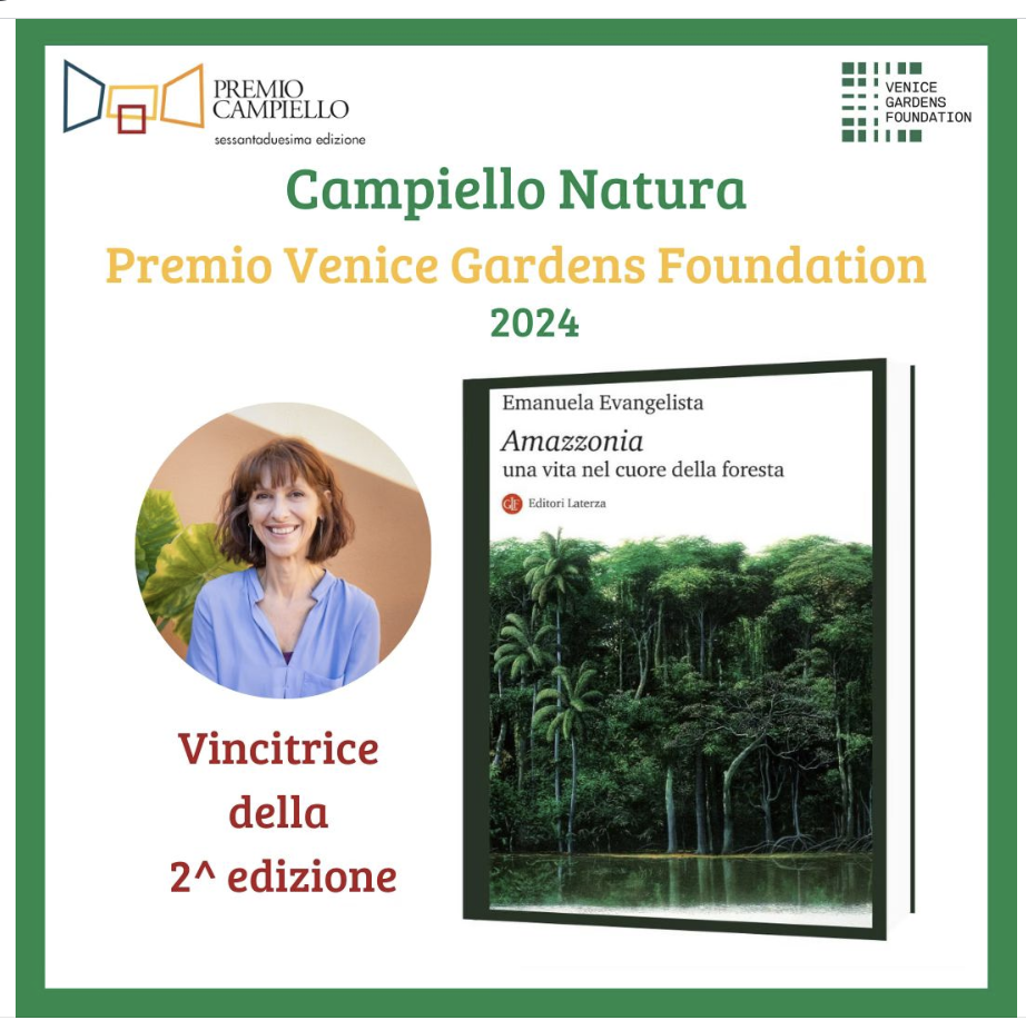 Emanuela Evangelista is the winner of the second edition of Campiello Natura – Venice Gardens Foundation Award